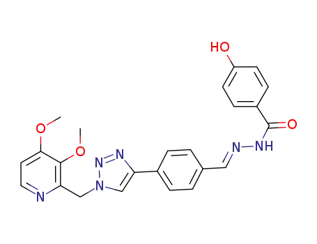 (E)-N’-(4-(1-((3,4-dimethoxypyridin-2-yl)methyl)-1H-1,2,3-triazol-4-yl)benzylidene)-4-hydroxybenzohydrazide