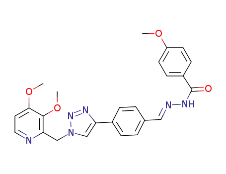 (E)-N’-(4-(1-((3,4-dimethoxypyridin-2-yl)methyl)-1H-1,2,3-triazol-4-yl)benzylidene)-4-methoxybenzohydrazide