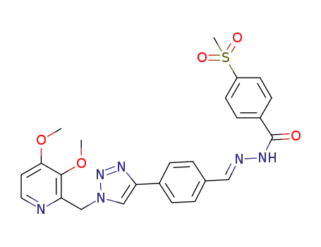 (E)-N’-(4-(1-((3,4-dimethoxypyridin-2-yl)methyl)-1H-1,2,3-triazol-4-yl)benzylidene)-4-(methylsulfonyl)benzohydrazide
