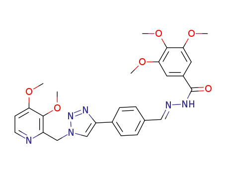 (E)-N’-(4-(1-((3,4-dimethoxypyridin-2-yl)methyl)-1H-1,2,3-triazol-4-yl)benzylidene)-3,4,5-trimethoxybenzohydrazide