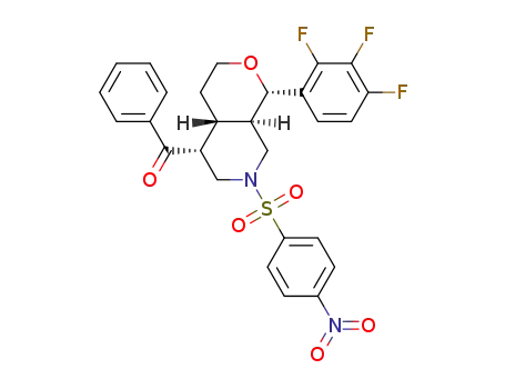 (7-((4-nitrophenyl)sulfonyl)-1-(2,3,4-trifluorophenyl)octahydro-1H-pyrano[3,4-c]pyridin-5-yl)(phenyl)methanone