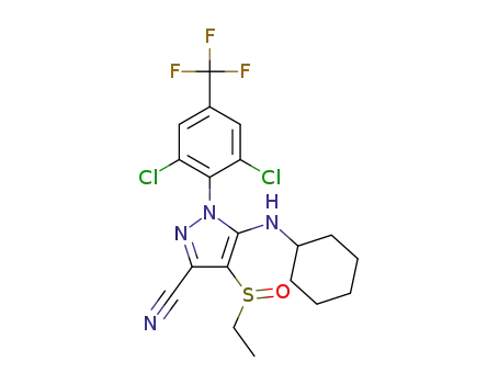 N-5-cyclohexylamino-1-(2,6-dichloro-4-trifluoromethylphenyl)-3-cyano-4-ethylsulfinyl-1H-pyrazole