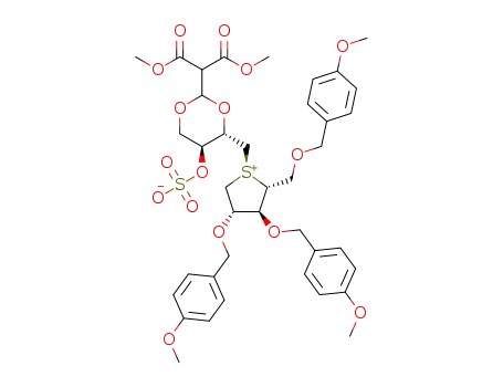 (4S,5S)-4-(((1S,2R,3S,4S)-3,4-bis((4-methoxybenzyl)oxy)-2-(((4-methoxybenzyl)oxy)methyl)tetrahydro-1H-thiophen-1-ium-1-yl)methyl)-2-(1,3-dimethoxy-1,3-dioxopropan-2-yl)-1,3-dioxan-5-yl sulfate