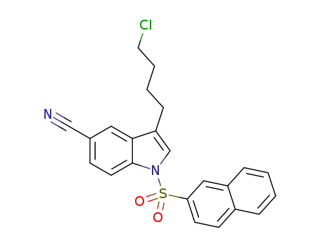 3-(4-chlorobutyl)-1-(naphthalen-2-yl-sulfonyl)-1H-indole-5-carbonitrile
