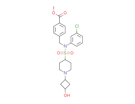 methyl 4-(((N-(3-chlorophenyl)-1-(3-hydroxycyclobutyl)piperidine)-4-sulfonamido)methyl)benzoate