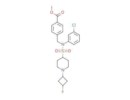 methyl 4-(((N-(3-chlorophenyl)-1-(3-fluorocyclobutyl)piperidine)-4-sulfonamido)methyl)benzoate