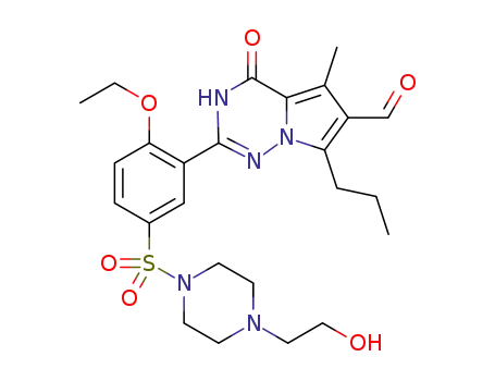 2-(2-ethoxy-5-((4-(2-hydroxyethyl)piperazin-1-yl)sulfonyl)phenyl)-5-methyl-4-oxo-7-propyl-3,4-dihydropyrrolo[2,1-f][1,2,4]triazine-6-carbaldehyde