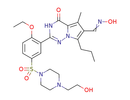 2-(2-ethoxy-5-((4-(2-hydroxyethyl)piperazin-1-yl)sulfonyl)phenyl)-5-methyl-4-oxo-7-propyl-3,4-dihydropyrrolo[2,1-f][1,2,4]triazine-6-carbaldehyde oxime