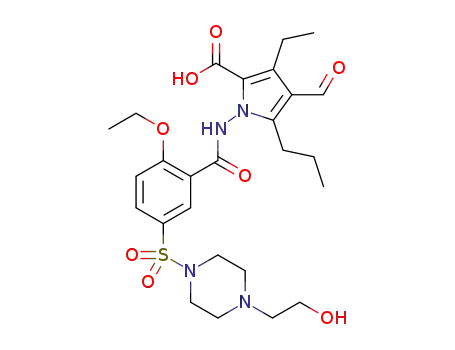 1-(2-ethoxy-5-((4-(2-hydroxyethyl)piperazin-1-yl)sulfonyl)benzamido)-3-ethyl-4-formyl-5-propyl-1H-pyrrole-2-carboxylic acid