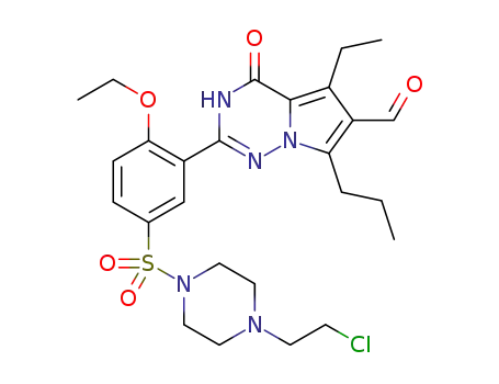 2-(5-((4-(2-chloroethyl)piperazin-1-yl)sulfonyl)-2-ethoxyphenyl)-5-ethyl-4-oxo-7-propyl-3,4-dihydropyrrolo[2,1-f][1,2,4]triazine-6-carbaldehyde