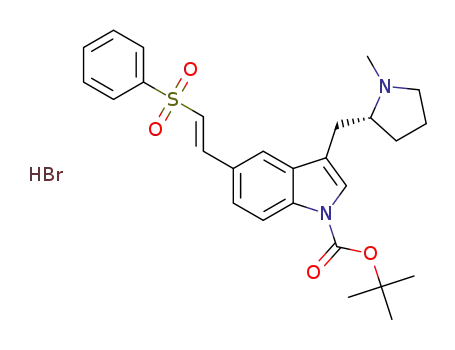tert-butyl (R,E)-3-((1-methylpyrrolidin-2-yl)methyl)-5-(2-(phenylsulfonyl)vinyl)-1H-indole-1-carboxylate hydrobromide