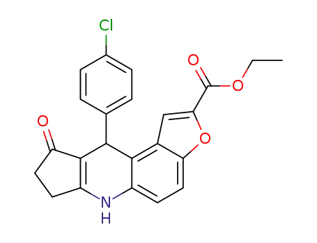ethyl 10-(4-chlorophenyl)-9-oxo-7,8,9,10-tetrahydro-6H-cyclopenta[b]furo[3,2-f] quinoline-2-carboxylate