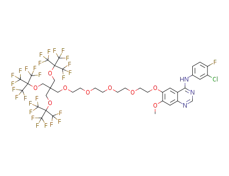 N-(3-chloro-4-fluorophenyl)-7-methoxy-6-((18,18,18-trifluoro-14,14-bis(((1,1,1,3,3,3-hexafluoro-2-(trifluoromethyl)propan-2-yl)oxy)methyl)-17,17-bis(trifluoromethyl)-3,6,9,12,16-pentaoxaoctadecyl)oxy)quinazolin-4-amine