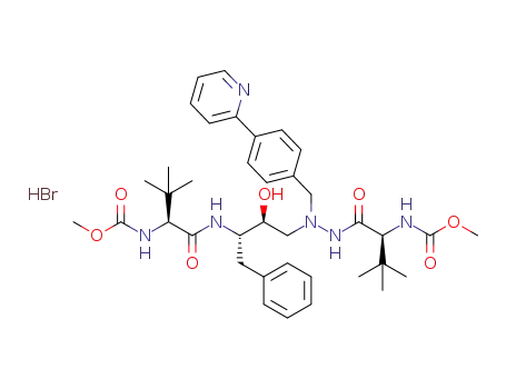 1-[4-(pyridin-2-yl)phenyl]-(S)-2,5-bis{[N-(methoxycarbonyl)-L-tert-leucyl]amino}-4-(S)-hydroxy-6-phenyl-2-azahexane hydrobromide