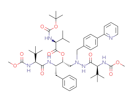 (2S,3S)-3-((S)-2-((methoxycarbonyl)amino)-3,3-dimethylbutanamido)-1-(2-((S)-2-((methoxycarbonyl)amino)-3,3-dimethylbutanoyl)-1-(4-(pyridin-2-yl)benzyl)hydrazinyl)-4-phenylbutan-2-yl (tert-butoxycarbonyl)-L-valinate
