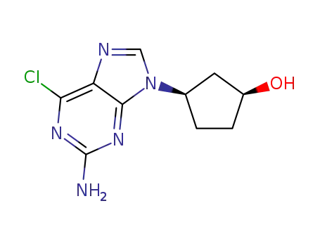 2-amino-6-chloro-9-(cis-3′-hydroxycyclopentyl)purine