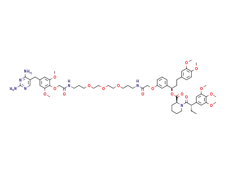 (R)-1-(3-((19-(4-((2,4-diaminopyrimidin-5-yl)methyl)-2,6-dimethoxyphenoxy)-2,18-dioxo-7,10,13-trioxa-3,17-diazanonadecyl)oxy)phenyl)-3-(3,4-dimethoxyphenyl)propyl (S)-1-((S)-2-(3,4,5-trimethoxyphenyl)butanoyl)piperidine-2-carboxylate