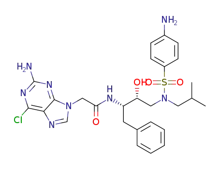 2-(2-amino-6-chloro-9H-purin-9-yl)-N-((2S,3R)-4-(4-amino-N- isobutylphenylsulfonamido)-3- hydroxy-1-phenylbutan-2-yl)acetamide