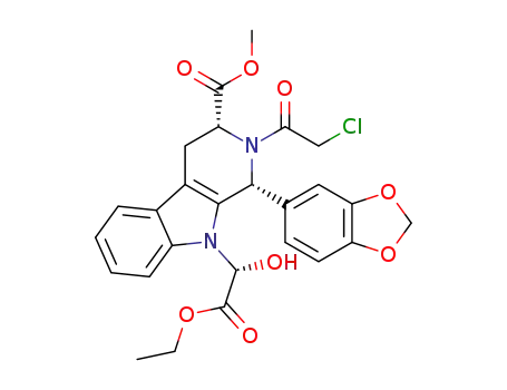 methyl-(1R,3R)-1-(benzo[d][1,3]dioxol-5-yl)-2-(2-chloroacetyl)-9-((R)-2-ethoxy-1-hydroxy-2-oxoethyl)-2,3,4,9-tetrahydro-1H-pyrido[3,4-b]indole-3-carboxylate