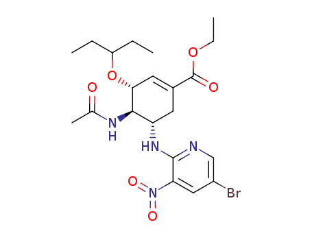 (3R,4R,5S)-4-acetamido-5-[2-(5-bromo-3-nitro)pyridinylamino]-3-(1-ethylpropoxy)-1-cyclohexene-1-carboxylic acid ethyl ester