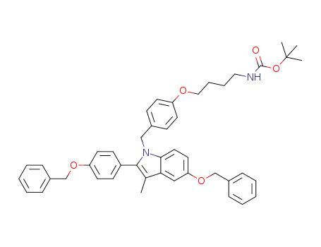 tert-butyl (4-(4-((5-(benzyloxy)-2-(4-(benzyloxy)phenyl)-3-methyl-1H-indol-1-yl)methyl)phenoxy)butyl)carbamate