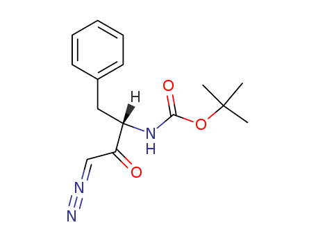 N-alpha-t-Butyloxycarbonyl-L-phenylalaninyl-diazomethane, (S)-3-Boc-amino-1-diazo-3-phenyl-2-butanone