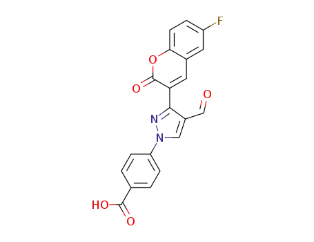 4-[3-(7-fluoro-2-oxo-3,8a-dihydrochromen-3-yl)-4-formyl-pyrazol-1-yl]benzoic acid
