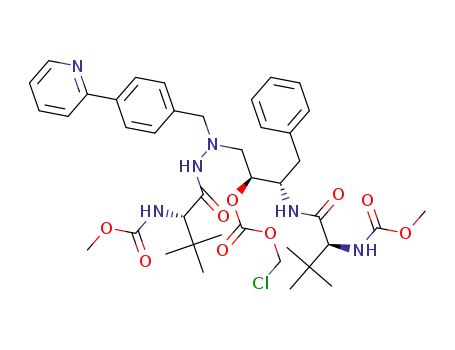 methyl ((5S,8S,9S,14S)-8-benzyl-5-(tert-butyl)-9-(((chloromethoxy)carbonyl)oxy)-15,15-dimethyl-3,6,13-trioxo-11-(4-(pyridin-2-yl)benzyl)-2-oxa-4,7,11,12-tetraazahexadecan-14-yl)carbamate