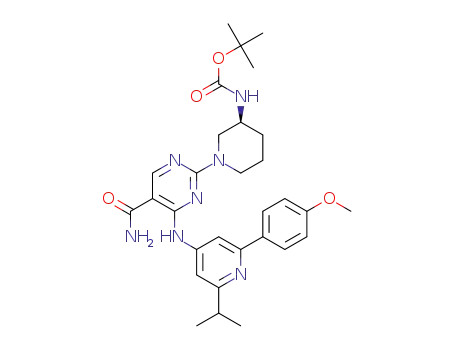 tert-butyl (S)-(1-(5-carbamoyl-4-((2-isopropyl-6-(4-methoxyphenyl)pyridin-4-yl)amino)pyrimidin-2-yl)piperidin-3-yl)carbamate