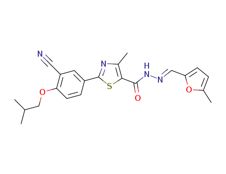 (E)-2-(3-cyano-4-isobutoxyphenyl)-4-methyl-N’-((5-methylfuran-2-yl)methylene)thiazole-5-carbohydrazide