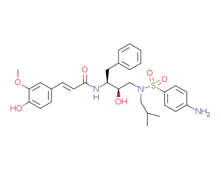 (E)-N-((2S,3R)-4-((4-amino-N-isobutylphenyl)sulfonamido)-3-hydroxy-1-phenylbutan-2-yl)-3-(4-hydroxy-3-methoxyphenyl)acrylamide