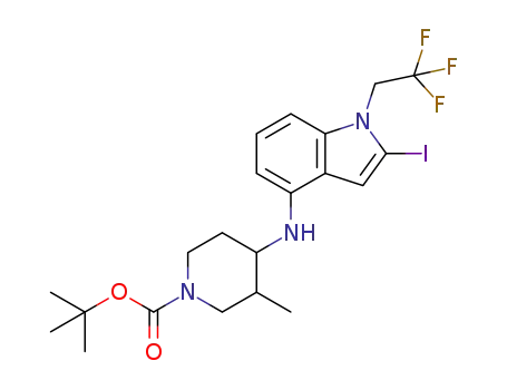 tert-butyl 4-((2-iodo-1-(2,2,2-trifluoroethyl)-1H-indol-4-yl)amino)-3-methylpiperidine-1-carboxylate