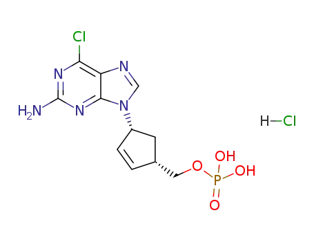 ((1S,4R)-4-(2-amino-6-chloro-9H-purin-9-yl)cyclopent-2-en-1-yl)methyl dihydrogen phosphate hydrochloride