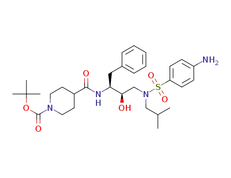 tert-butyl 4-(((2S,3R)-4-(4-amino-N-isobutylphenylsulfonamido)-3-hydroxy-1-phenylbutan-2-yl)carbamoyl)piperidine-1-carboxylate