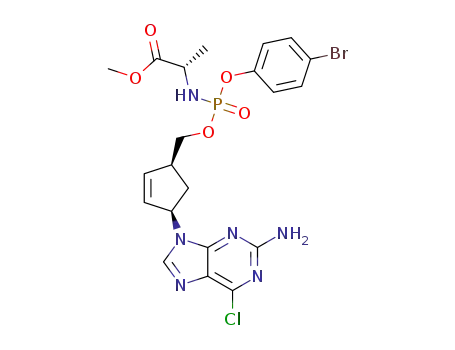 methyl ((((1S,4R)-4-(2-amino-6-chloro-9H-purin-9-yl)cyclopent-2-en-1-yl)methoxy)(4-bromophenoxy)phosphoryl)-L-alaninate