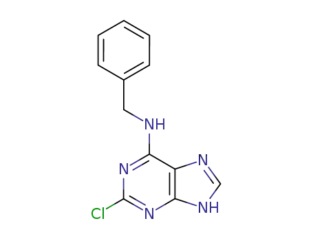Molecular Structure of 39639-47-9 (N-Benzyl-2-chloro-9H-purin-6-amine)