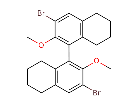 Molecular Structure of 78229-12-6 (1,1'-Binaphthalene,
3,3'-dibromo-5,5',6,6',7,7',8,8'-octahydro-2,2'-dimethoxy-, (1R)-)
