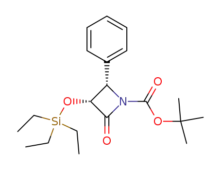Molecular Structure of 149198-47-0 ((3R,4S)-tert-Butyl 2-oxo-4-phenyl-3-(triethylsilyloxy)azetidine-1-carboxylate)