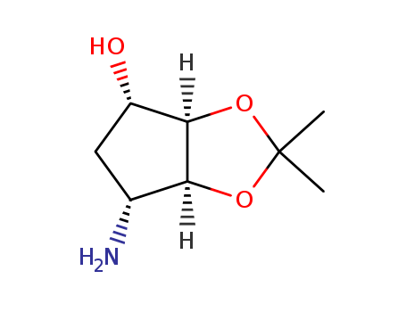 155899-66-4,(3aR,4S,6R,6aS)-6-Aminotetrahydro-2,2-dimethyl-4H-cyclopenta-1,3-dioxol-4-ol,4H-Cyclopenta-1,3-dioxol-4-ol, 6-aminotetrahydro-2,2-dimethyl-, [3aR-(3aα,4α,6α,6aα)]-;(3aS,4R,6S,6aR)-6-Hydroxy-2,2-dimethyltetrahydro-3aH-cyclopenta[d][1,3]dioxol-4-amine;