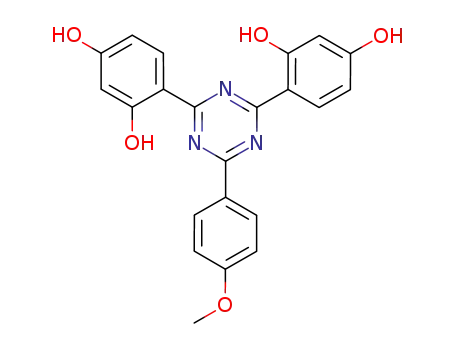Molecular Structure of 1440-00-2 (1,3-Benzenediol, 4,4'-[6-(4-methoxyphenyl)-1,3,5-triazine-2,4-diyl]bis-)