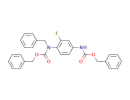 benzyl benzyl(4-(((benzyloxy)carbonyl)amino)-2-fluorophenyl)carbamate