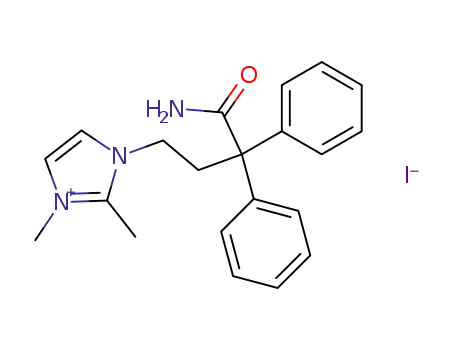 3-(3-carbamoyl-3,3-diphenyl-propyl)-1,2-dimethyl-3H-imidazol-1-ium; iodide