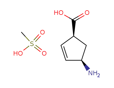 (-)-(1S, 4R)-4-amino-2-cyclopentene-1-carboxylic acid methanesulfonate