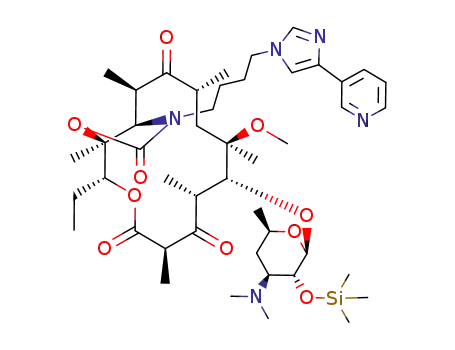 10-(4-dimethylamino-6-methyl-3-trimethylsilanyloxy-tetrahydro-pyran-2-yloxy)-4-ethyl-11-methoxy-3a,7,9,11,13,15-hexamethyl-1-[4-(4-pyridin-3-yl-imidazol-1-yl)-butyl]-octahydro-3,5-dioxa-1-aza-cyclopentacyclotetradecene-2,6,8,14-tetraone