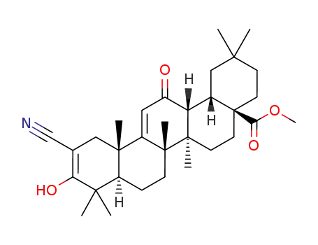 Molecular Structure of 305818-40-0 ((4aS,6aR,6bS,12aS,14aR,14bR)-Methyl 11-cyano-10-hydroxy-2,2,6a,6b,9,9,12a-heptaMethyl-14-oxo-1,2,3,4,4a,5,6,6a,6b,7,8,8a,9,12,12a,14,14a,14b-octadecahydropicene-4a-carboxylate)