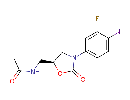 (S)-N-[3-(3-fluoro-4-iodophenyl)-2-oxo-1,3-oxazolidine-5-ylmethyl]acetamide