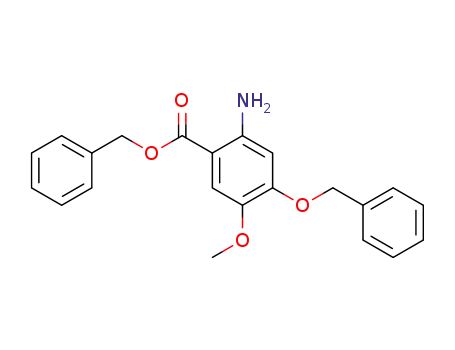 Molecular Structure of 205259-41-2 (Benzyl 2-amino-4-(benzyloxy)-5-methoxybenzoate)