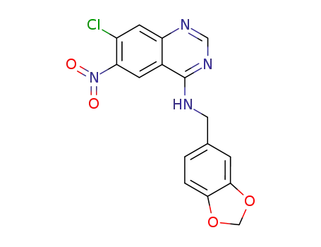 benzo[1,3]dioxol-5-ylmethyl-(7-chloro-6-nitro-quinazolin-4-yl)-amine