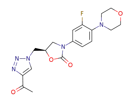 (R)-5-(4-Acetyl-[1,2,3]triazol-1-ylmethyl)-3-(3-fluoro-4-morpholin-4-yl-phenyl)-oxazolidin-2-one