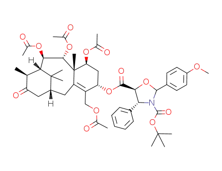 (4R,5S)-2-(4-Methoxy-phenyl)-4-phenyl-oxazolidine-3,5-dicarboxylic acid 3-tert-butyl ester 5-((1R,5S,7S,8S,9R,10R,11S,12S)-7,9,10-triacetoxy-4-acetoxymethyl-8,12,15,15-tetramethyl-13-oxo-tricyclo[9.3.1.03,8]pentadec-3-en-5-yl) ester